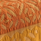 Applique Cutwork Runner Coral and Mustard, The Gathered Table. Handmade in India by House of Taraasha.