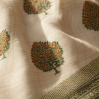 Ornate Trees Reversible Block-Printed Quilt, The Linen Room. Handmade in India by House of Taraasha.