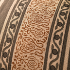 Charcoal Stripe Hand Block-Printed Cotton Cushion Cover, The Living Room. Handmade in India by House of Taraasha.