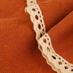 Crochet-Edged Table Mats Rust and Off-White, The Gathered Table. Handmade in India by House of Taraasha.