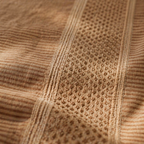 Taupe & Wine Textured Sanganer Bedsheet, The Linen Room. Handmade in India by House of Taraasha.
