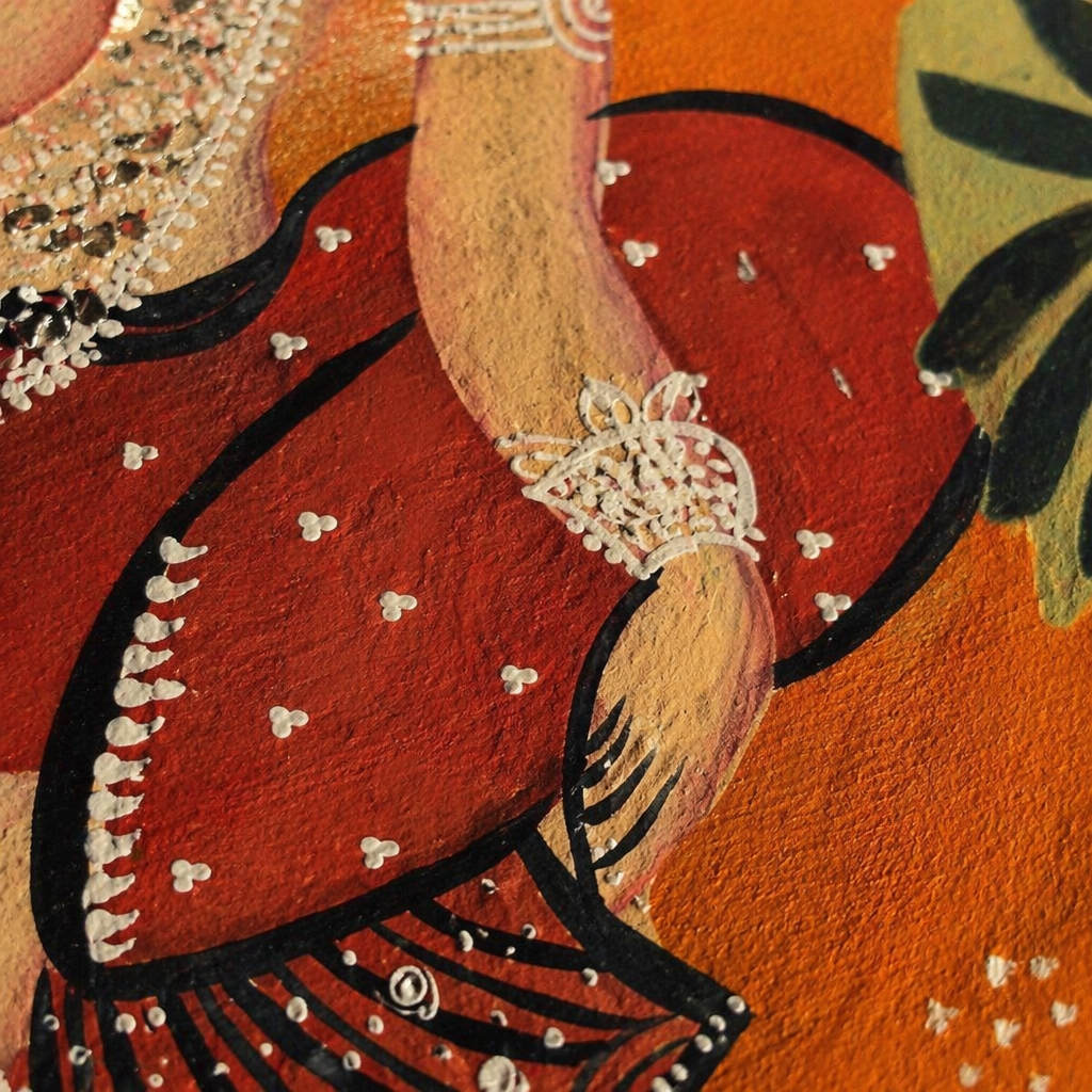 Kalighat Ganesha Art Print by Samir Chitrakar, The Art Wall. Handmade in India by House of Taraasha.