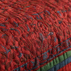 Chintz Brick Red and Navy Quilted Bed Cover, The Linen Room. Handmade in India by House of Taraasha.