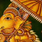 Kerala Mural Ganesha Temple Art Print, The Art Wall. Handmade in India by House of Taraasha.
