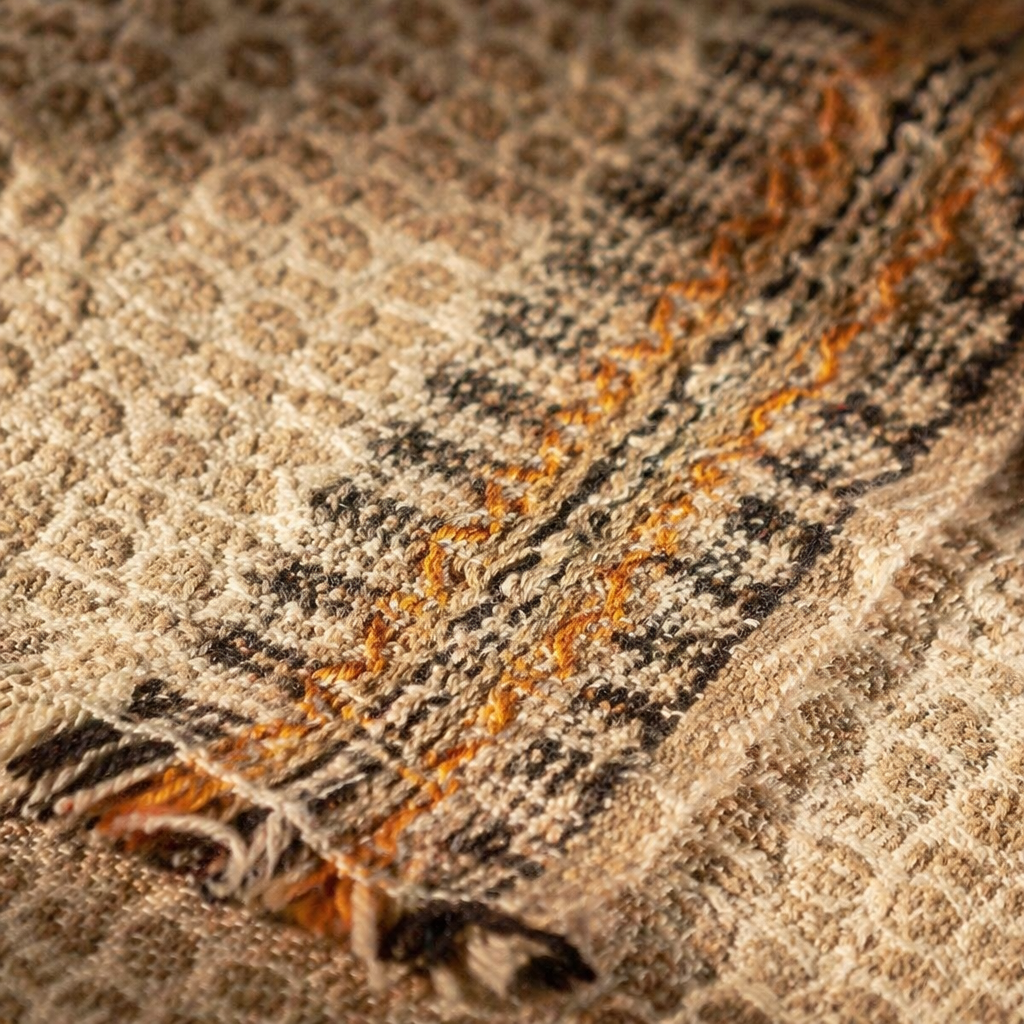 Madur Beige Handwoven Grass Mat & Runner Set, The Gathered Table. Handmade in India by House of Taraasha.