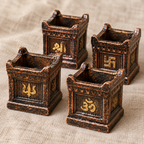 Tulsi: Tulsi Vrindavan Terracotta Diyas, Set of 4 or 2