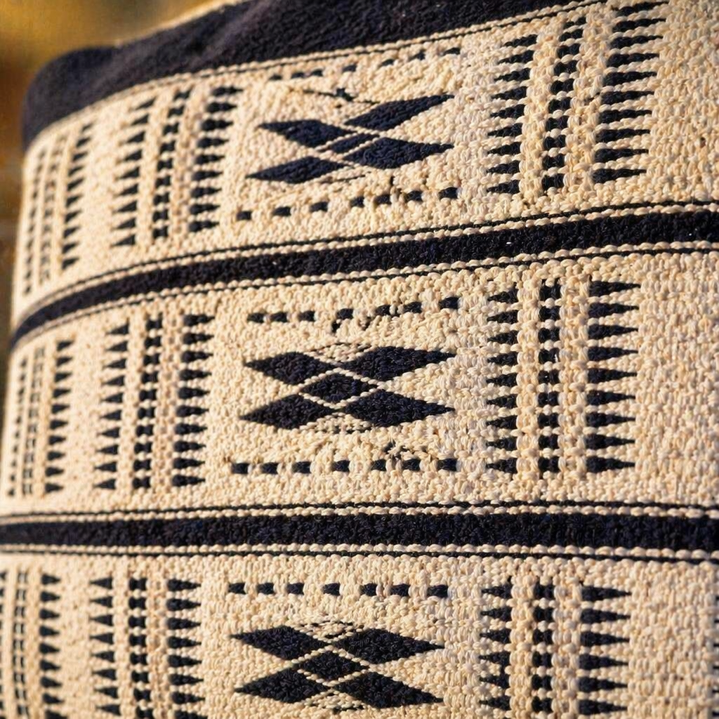 Naga Tribal Backstrap-Loom Rectangular Monochrome Cover, The Living Room. Handmade in India by House of Taraasha.