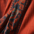 Chintz Assorted Set Brick Red, Navy and Ivory Cotton Curtains, The Draped Window. Handmade in India by House of Taraasha.