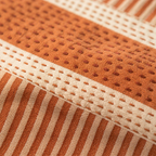 Marigold Rust and Off-White Block-Printed Bedsheet, The Linen Room. Handmade in India by House of Taraasha.