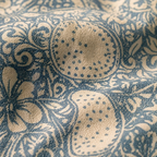 Marigold Ivory and Navy Bedsheet, The Linen Room. Handmade in India by House of Taraasha.