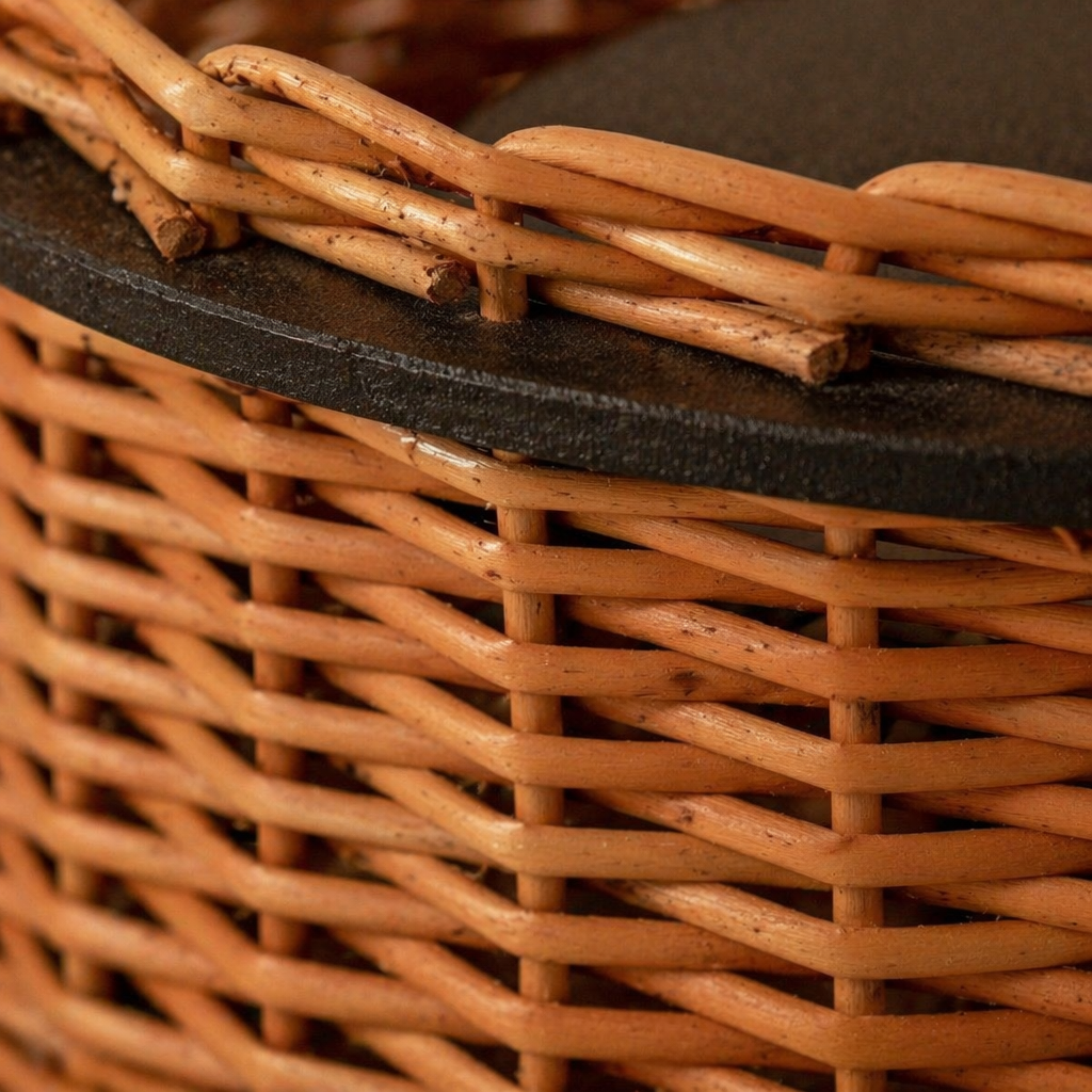 Kashmir Willow Lidded Wicker Storage Box, The Wicker House. Handmade in India by House of Taraasha.