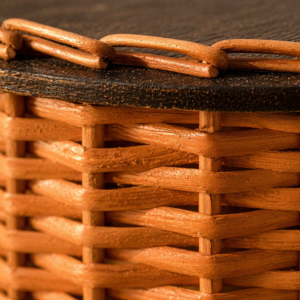 Kashmiri Willow Wicker Bread Box & Tissue Holder, The Wicker House. Handmade in India by House of Taraasha.