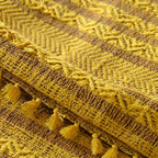 Madur Grass Woven Table Mats Lemon Yellow, The Gathered Table. Handmade in India by House of Taraasha.