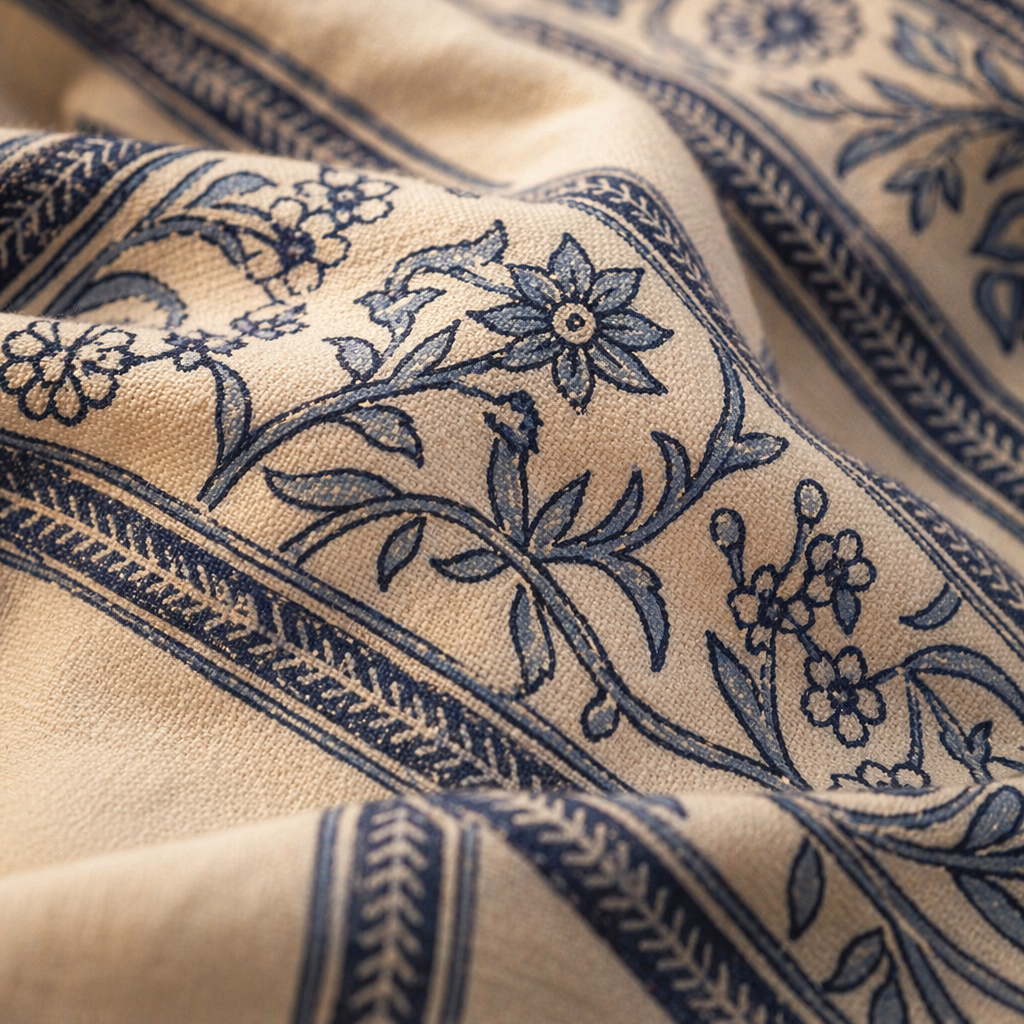 White and Blue Floral Bed and Bath Gift Set, The Gift Room. Handmade in India by House of Taraasha.