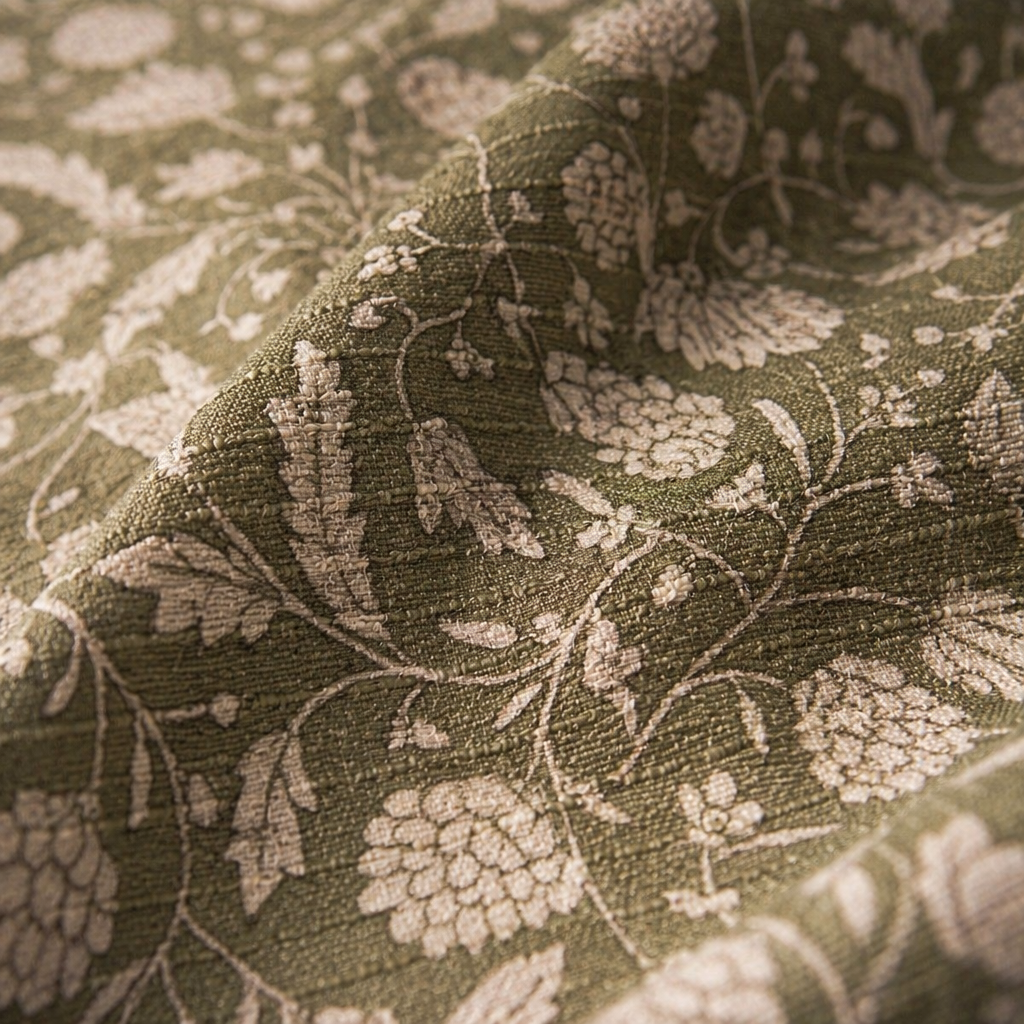 Floral Cotton Hand-Printed 4-Seater Tablecloth, The Gathered Table. Handmade in India by House of Taraasha.