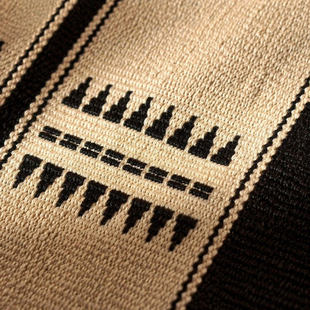 Naga Backstrap-Woven Runner Monochrome Stripe, The Gathered Table. Handmade in India by House of Taraasha.