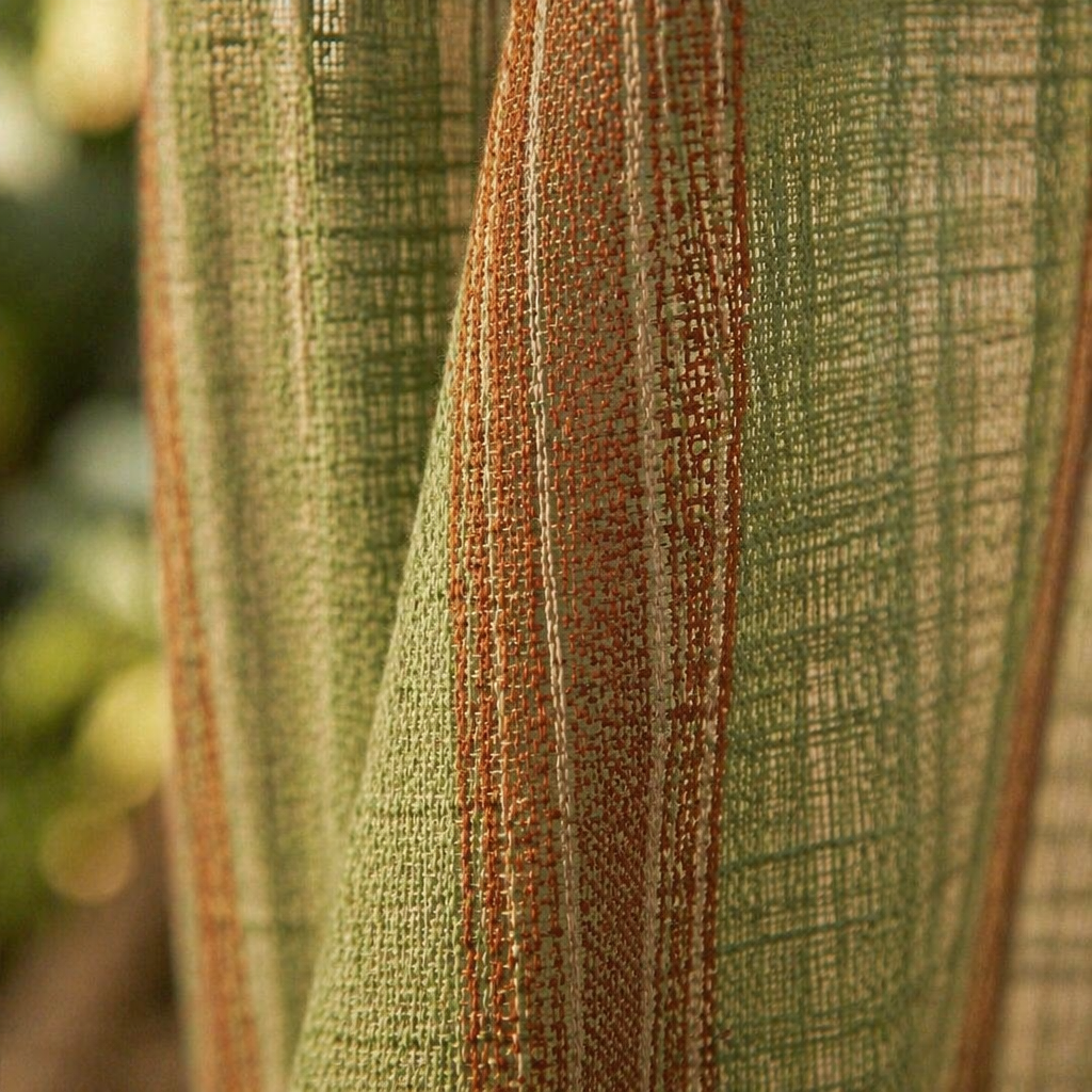 Handwoven Solid Sage and Teal Cotton Door Curtain, The Draped Window. Handmade in India by House of Taraasha.