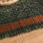 Teal Handwoven Grass Table Mat, The Gathered Table. Handmade in India by House of Taraasha.