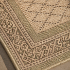 Aqua Green Hand Block-Printed Cotton Floor Rug, The Woven Floor. Handmade in India by House of Taraasha.