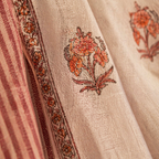 Royal Courtyards Dusty Pink & Off-White Woven-Sheer Set of Three, The Draped Window. Handmade in India by House of Taraasha.
