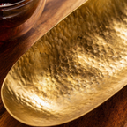 Moradabad Hammered Brass Serving Tray Platter, The Brass Atelier. Handmade in India by House of Taraasha.
