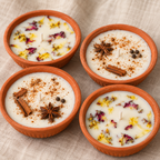 Floral and Spice Soy Wax Diya Gift Hamper, Set of 4, close-up of the pressed flowers