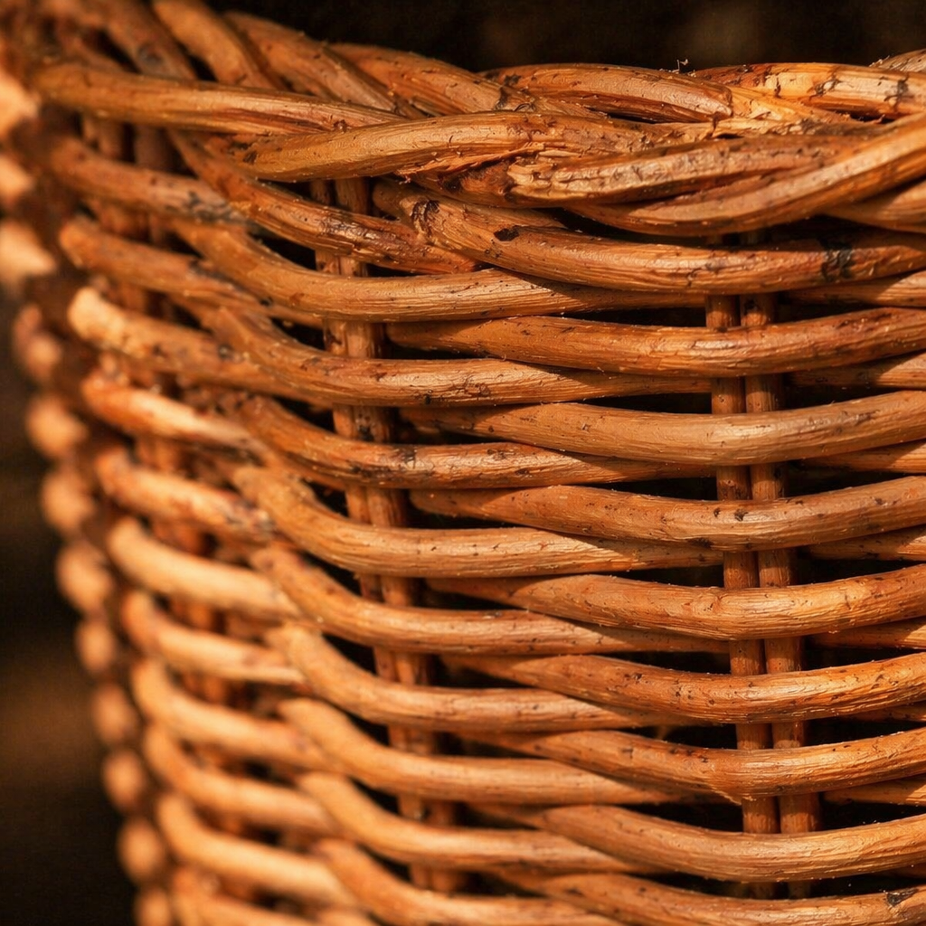 Willow Wicker Indoor Planter Kashmir Valley, The Art Wall. Handmade in India by House of Taraasha.