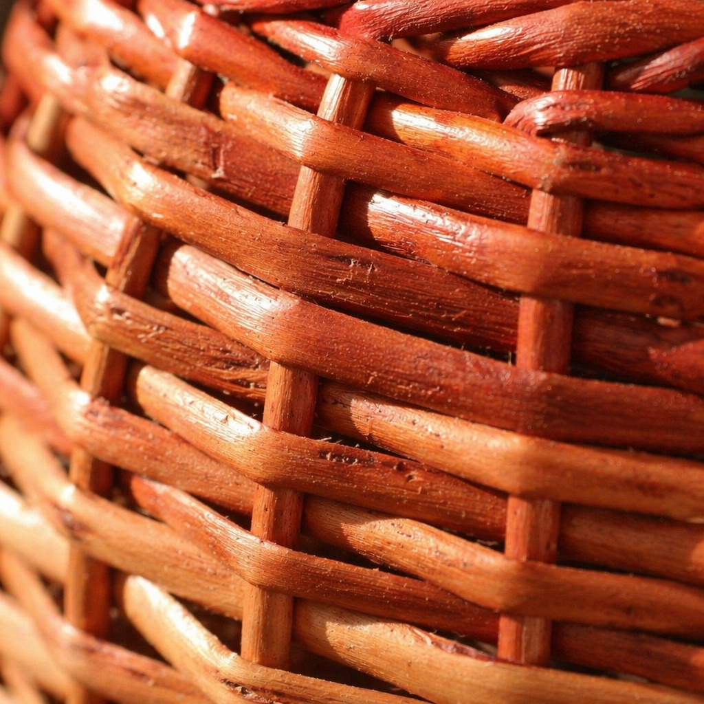 Rust and Brown Kashmiri Willow Wicker Planters, The Art Wall. Handmade in India by House of Taraasha.