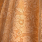 Peach Yellow Karhuwa Cutwork Door Curtain, The Draped Window. Handmade in India by House of Taraasha.