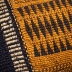 Naga Tribal Backstrap-Woven Mustard and Black Cushion Cover, The Living Room. Handmade in India by House of Taraasha.