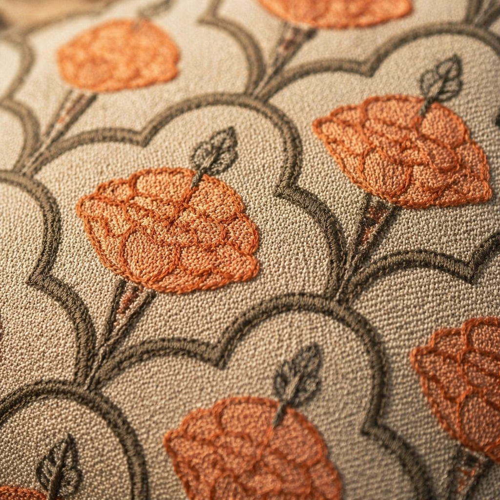 Jaali Green and Dusty Pink Hand-Printed Cushion Cover, The Living Room. Handmade in India by House of Taraasha.