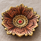 Pankaj: Large Lotus Terracotta Diya, Set of 2 or Single