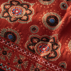 Ajrakh Red Block-Printed Cotton Table Runner, The Gathered Table. Handmade in India by House of Taraasha.
