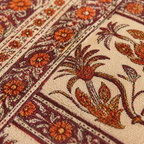 Blue & Dusty Pink Floral Cotton Runner & Mat Set, The Gathered Table. Handmade in India by House of Taraasha.