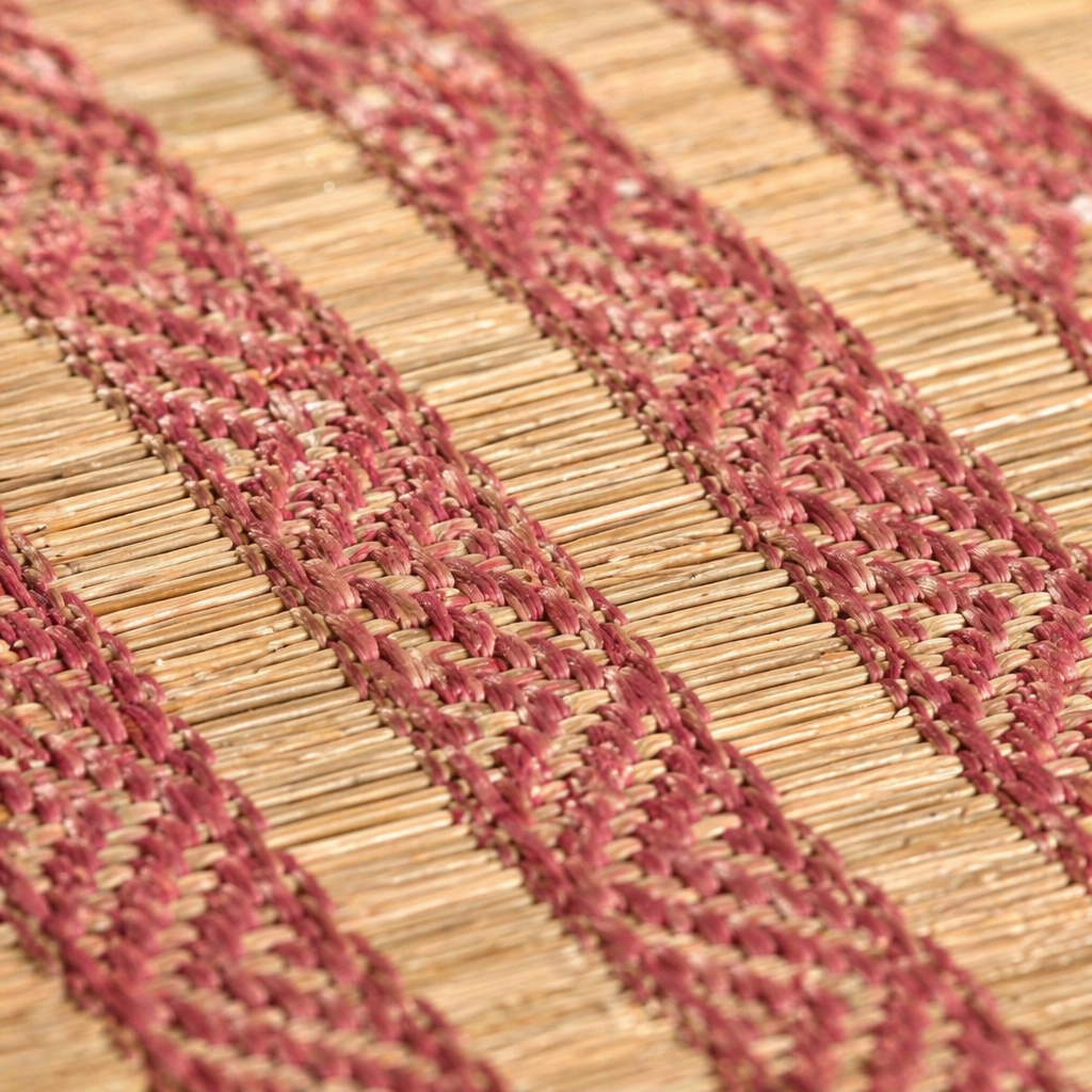Madur Grass Woven Runner Blush Pink and Beige, The Gathered Table. Handmade in India by House of Taraasha.