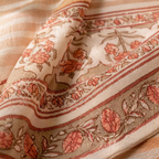 Royal Courtyards Table Cloth Dusty Pink and Off-White, The Gathered Table. Handmade in India by House of Taraasha.
