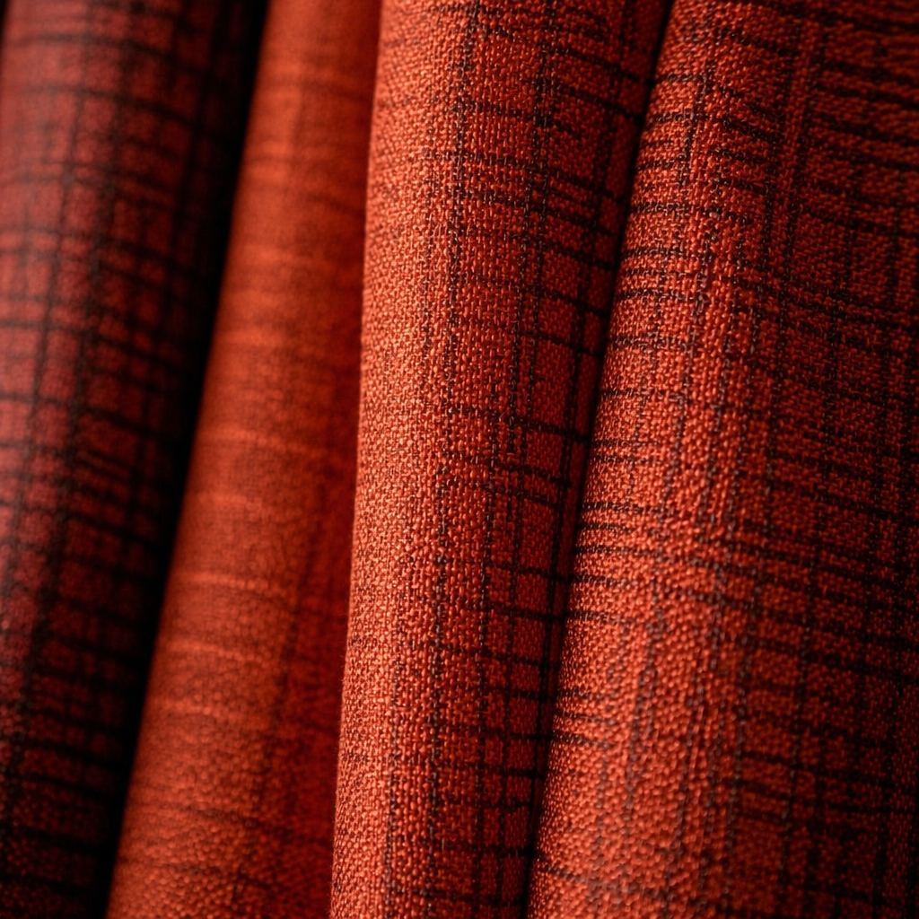Brick Red Solid Cotton Door Curtain, The Draped Window. Handmade in India by House of Taraasha.