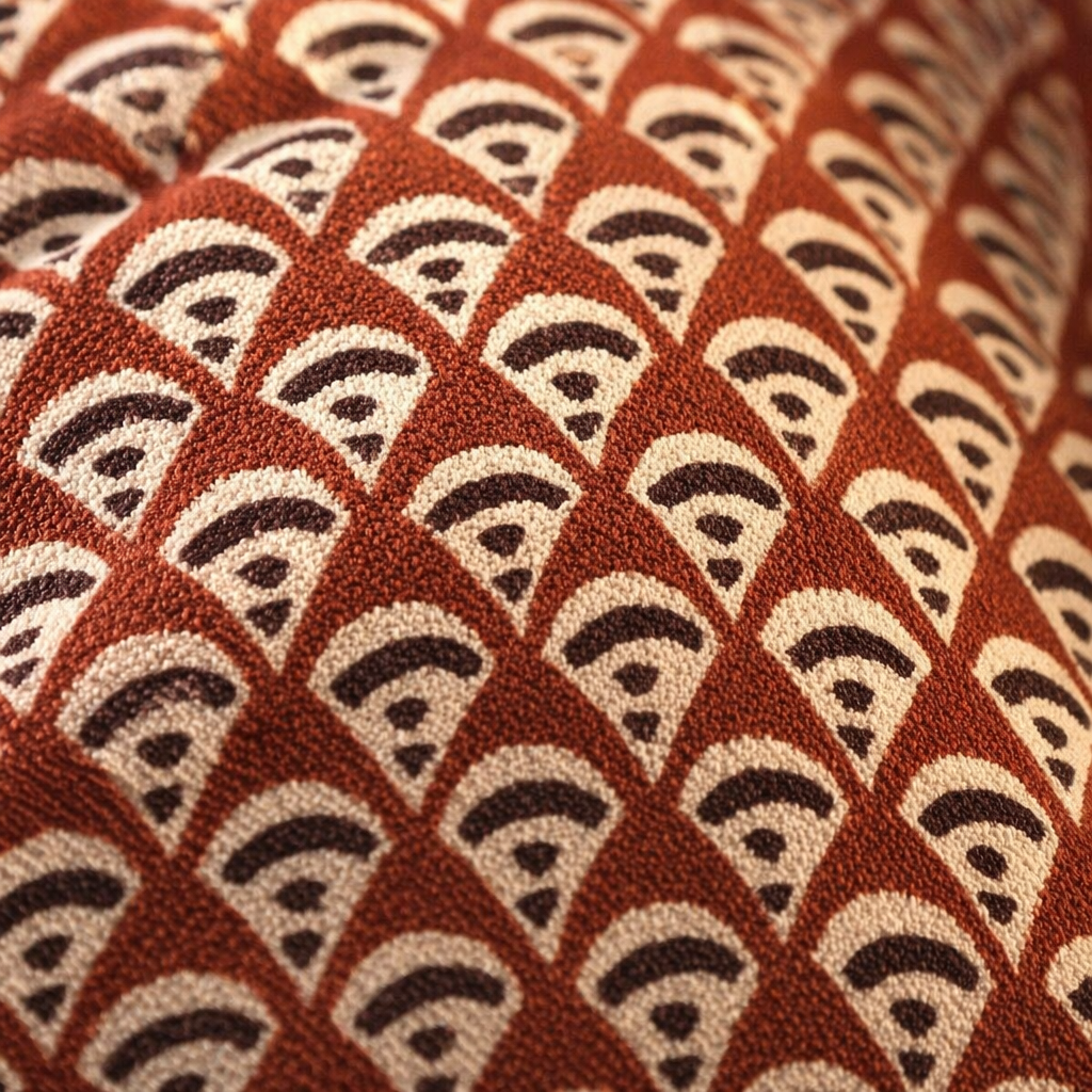 Geometric Maroon Hand Block-Printed Cotton Cushion Cover, The Living Room. Handmade in India by House of Taraasha.