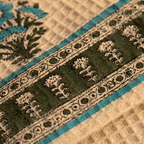 Block-Printed Waffle Hand-Printed Cotton Hand Towel, The Linen Room. Handmade in India by House of Taraasha.
