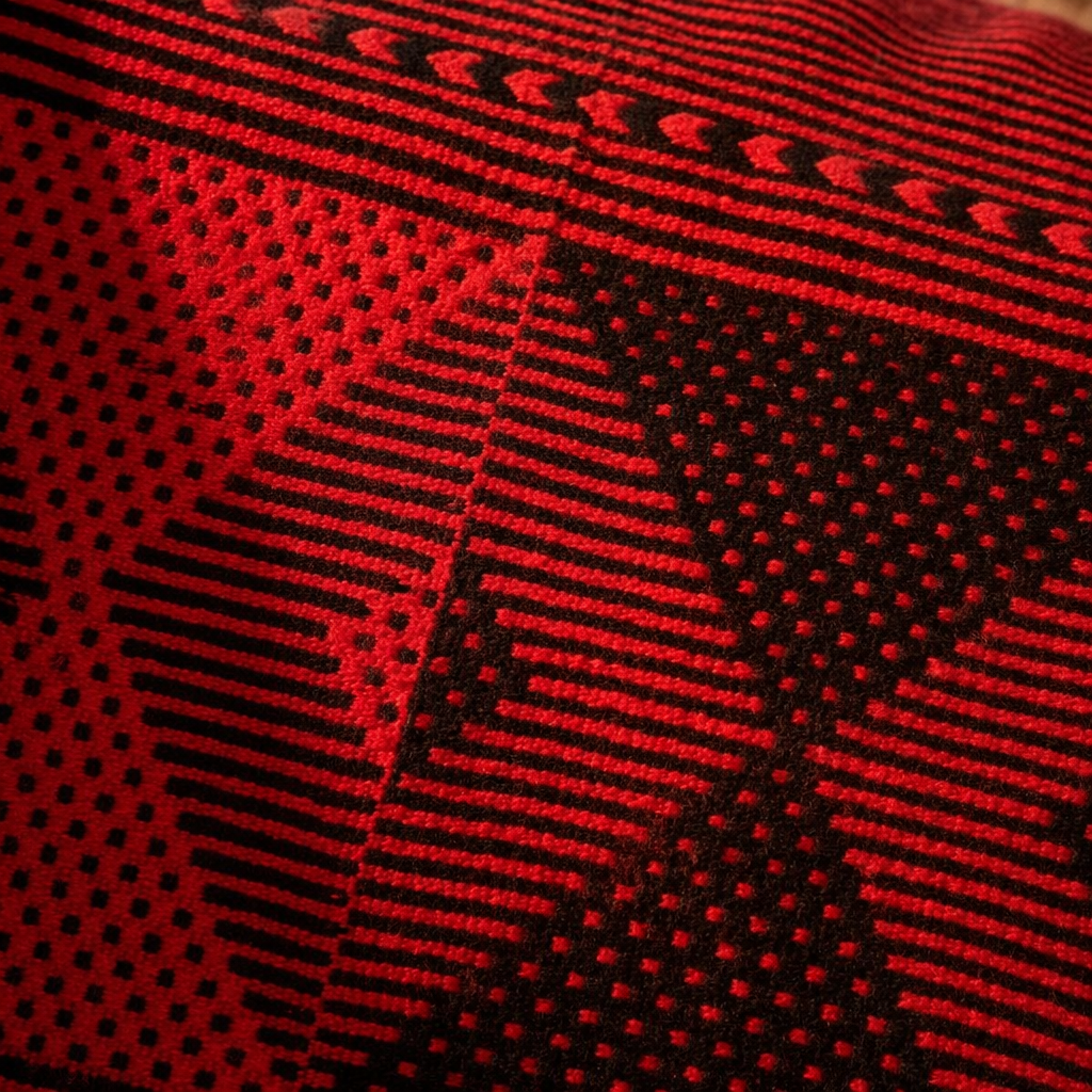 Naga Tribal Backstrap-Woven Red and Black Pattern Cushion Cover, The Living Room. Handmade in India by House of Taraasha.