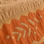 Applique Cutwork Runner Taupe and Rust, The Gathered Table. Handmade in India by House of Taraasha.