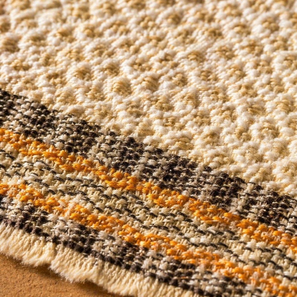 Madur Beige Handwoven Grass Table Mats, The Gathered Table. Handmade in India by House of Taraasha.
