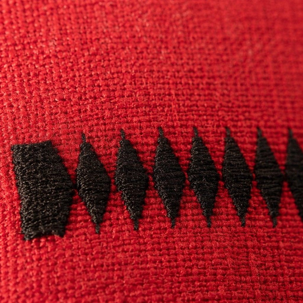Naga Tribal Backstrap-Loom Black & Red Cushion Cover, The Living Room. Handmade in India by House of Taraasha.