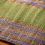 Madur Teal & Blue Handwoven Grass Runner, The Gathered Table. Handmade in India by House of Taraasha.