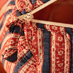 Quilted Block-Print Pouch Red and Blue, Large, The Gift Room. Handmade in India by House of Taraasha.