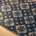 Dabu Mud-Resist Indigo Block-Printed Cotton Rug, The Woven Floor. Handmade in India by House of Taraasha.