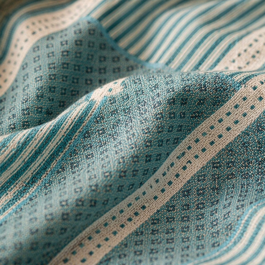 Marigold Teal and Off-White Block-Printed Bedsheet, The Linen Room. Handmade in India by House of Taraasha.