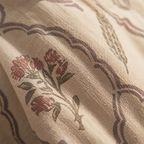 Cypress Pink Hand-Printed Floral Bedsheet, The Linen Room. Handmade in India by House of Taraasha.