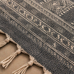 Jaipuri Grey Hand-Printed Cotton Floor Rug, The Woven Floor. Handmade in India by House of Taraasha.