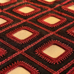 Lambani Mirrorwork Runner Red and Black, The Gathered Table. Handmade in India by House of Taraasha.